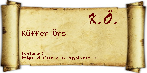 Küffer Örs névjegykártya
